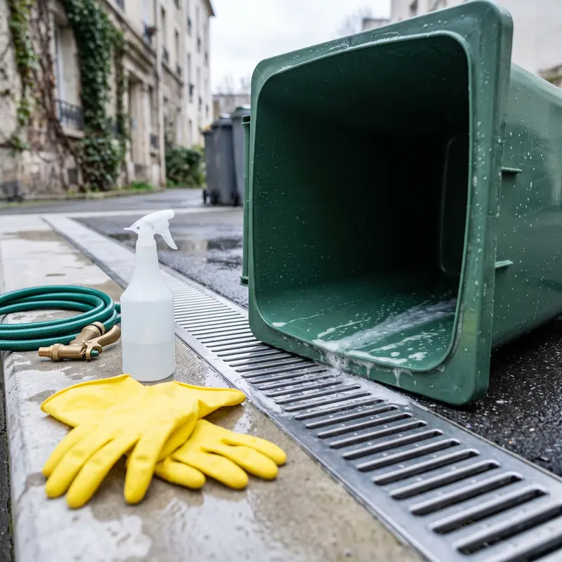 Procédés de nettoyage et désinfection des locaux et bacs poubelles